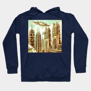 Futuristic vintage city Hoodie